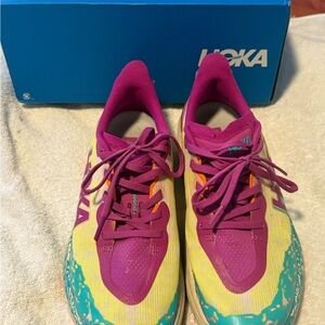 Hoka One One Women's Pink and Yellow Athletic Shoes